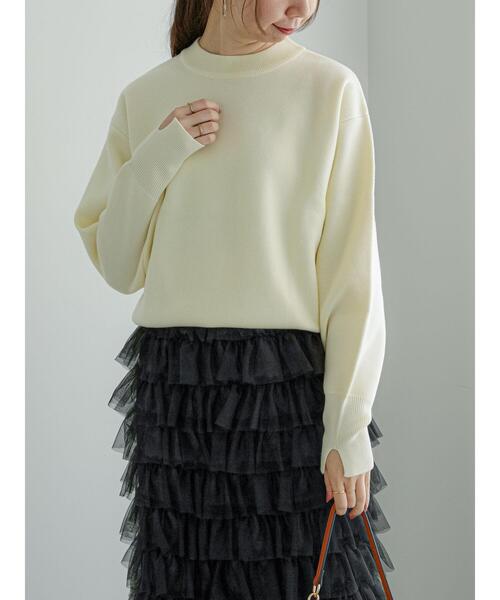 Te chichi(テチチ)の「ミラノリブクルーネックニット(ニット/セーター・レディース・グレー/ピンク/オフホワイト/ブルー/ミント・F)」の22枚目の写真