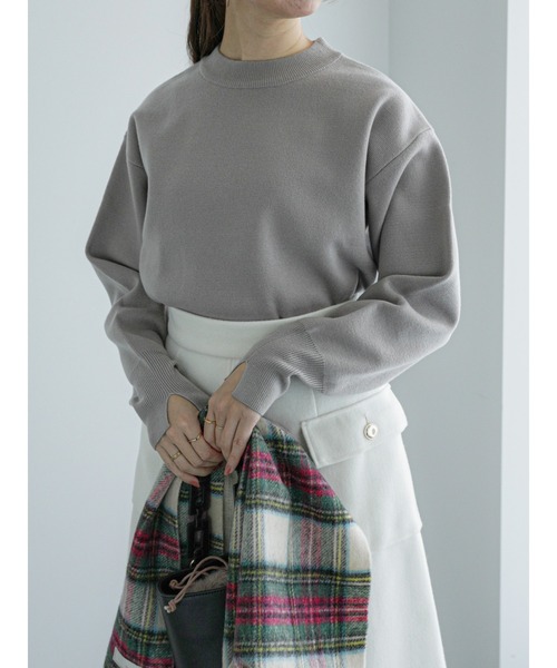 Te chichi(テチチ)の「ミラノリブクルーネックニット(ニット/セーター・レディース・グレー/ピンク/オフホワイト/ブルー/ミント・F)」の3枚目の写真