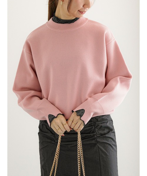 Te chichi(テチチ)の「ミラノリブクルーネックニット(ニット/セーター・レディース・グレー/ピンク/オフホワイト/ブルー/ミント・F)」の1枚目の写真