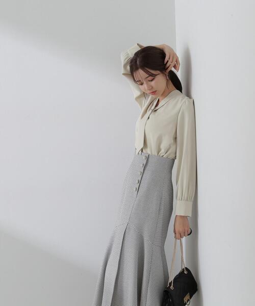 PROPORTION BODY DRESSING（プロポーションボディドレッシング）の「スプリング２ｗａｙボウタイブラウス / 1214110108（シャツ/ブラウス・レディース・ライトグリーン/ホワイト系その他/グレー・SMALL/MEDIUM）」の13枚目の写真