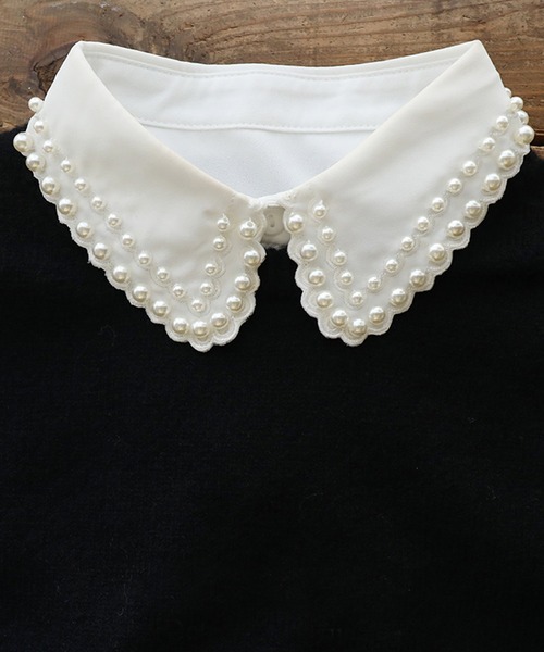 anown(アノン)の「スカラップ パール つけ襟 フリル デザイン 刺繍 レース 付け襟 カジュアル フォーマル オケージョン 白 重ね着風 重ね付け シャツ ブラウス(付け襟・レディース・ホワイト・FREE)」の10枚目の写真