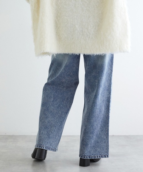 w closet(ダブルクローゼット)の「タックワイドデニムパンツ(デニムパンツ・レディース・ブルー/ネイビー・FREE)」の19枚目の写真