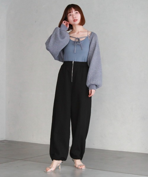 archives（アルシーヴ）の「フロントZIPパラシュートパンツ（その他パンツ・レディース・ブラック/アイボリー/グレー・MEDIUM）」の14枚目の写真