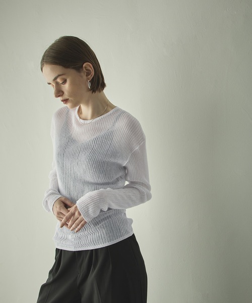 UNITED ARROWS - N.O.R.C norcノーク　ルーズリブクループルオーバーニット　サイズ2新品 N.O.R.C（ノーク）の「シアーリブニット（ニット/セーター