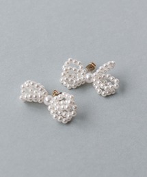 パールリボンピアス