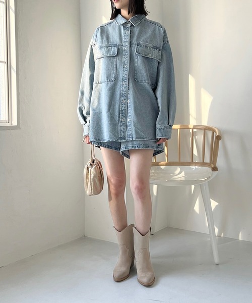 mystic（ミスティック）の「【2色展開】デニムシャツ（シャツ/ブラウス・レディース・インディゴブルー/ブルー・FREE）」の22枚目の写真