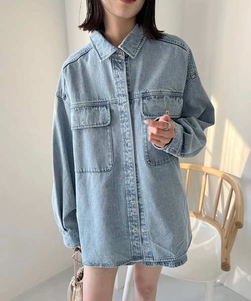 mystic（ミスティック）の「【2色展開】デニムシャツ（シャツ/ブラウス・レディース・インディゴブルー/ブルー・FREE）」の20枚目の写真