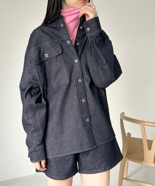 mystic（ミスティック）の「【2色展開】デニムシャツ（シャツ/ブラウス・レディース・インディゴブルー/ブルー・FREE）」の17枚目の写真