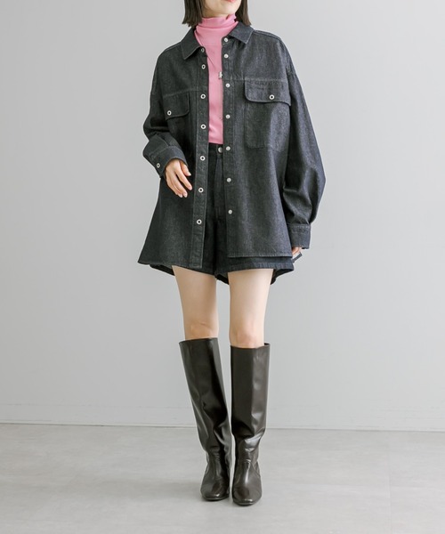 mystic（ミスティック）の「【2色展開】デニムシャツ（シャツ/ブラウス・レディース・インディゴブルー/ブルー・FREE）」の6枚目の写真