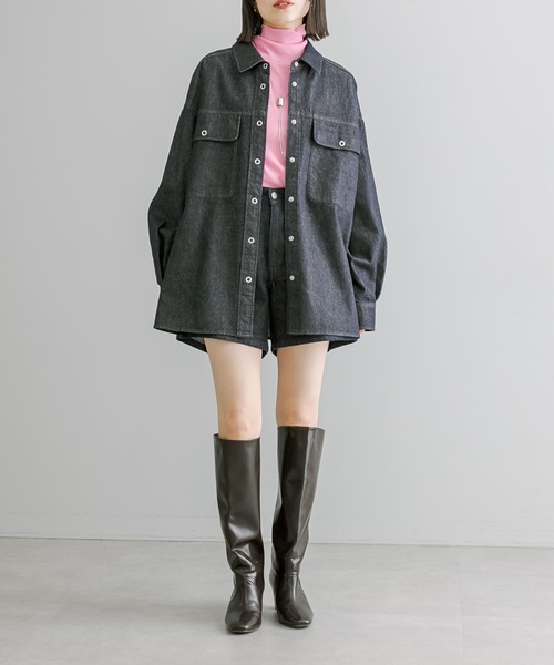 mystic（ミスティック）の「【2色展開】デニムシャツ（シャツ/ブラウス・レディース・インディゴブルー/ブルー・FREE）」の7枚目の写真