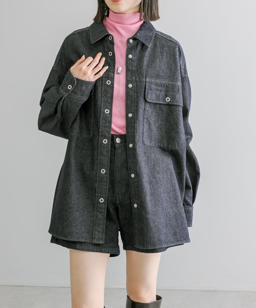 mystic（ミスティック）の「【2色展開】デニムシャツ（シャツ/ブラウス・レディース・インディゴブルー/ブルー・FREE）」の3枚目の写真