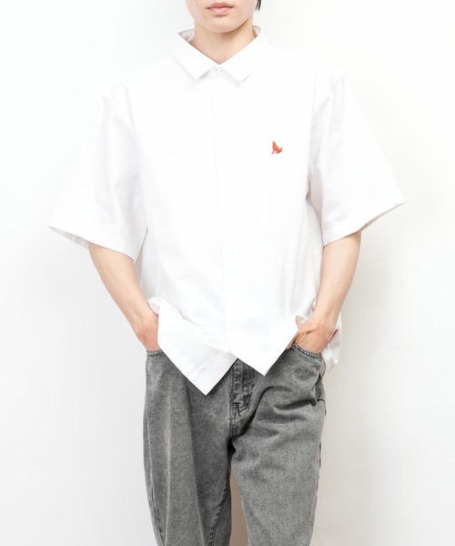 Healthknit Product(ヘルスニットプロダクト)の「Healthknit Product ヘルスニットプロダクト オックスフォード レギュラーカラー 半袖 シャツ(GW)(シャツ/ブラウス・メンズ・ブルー/ホワイト/ライトグレー/ブルー系その他/ブルー系その他2・XL/L/M)」の2枚目の写真