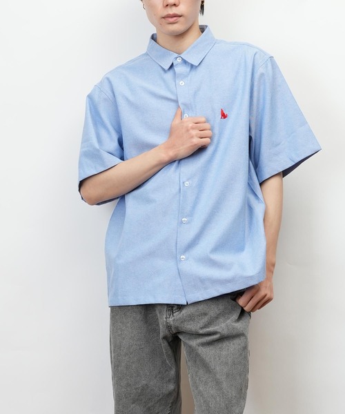 Healthknit Product(ヘルスニットプロダクト)の「Healthknit Product ヘルスニットプロダクト オックスフォード レギュラーカラー 半袖 シャツ(GW)(シャツ/ブラウス・メンズ・ブルー/ホワイト/ライトグレー/ブルー系その他/ブルー系その他2・XL/L/M)」の11枚目の写真
