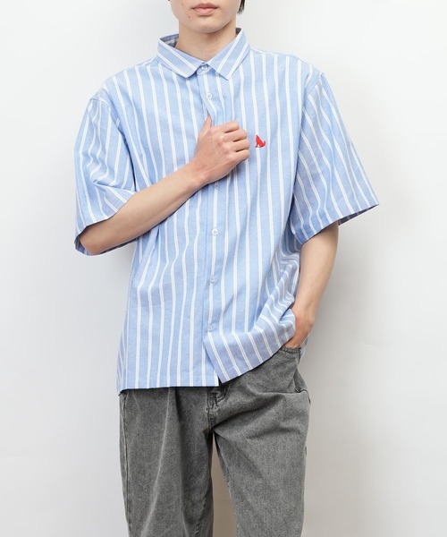 Healthknit Product(ヘルスニットプロダクト)の「Healthknit Product ヘルスニットプロダクト オックスフォード レギュラーカラー 半袖 シャツ(GW)(シャツ/ブラウス・メンズ・ブルー/ホワイト/ライトグレー/ブルー系その他/ブルー系その他2・XL/L/M)」の16枚目の写真