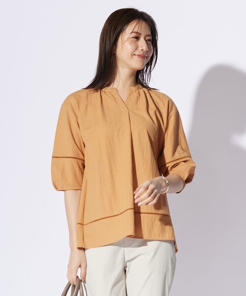 J.PRESS(ジェイプレス)の「ナチュラルジャージー カットソー(Tシャツ/カットソー・レディース・ダルブルー系/ライトグリーン系/ホワイト系/ネイビー系/オレンジ系/ピンク系・T13)」の6枚目の写真