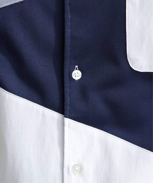 ikka(イッカ)の「オックスブロックス斜め切り替えシャツ(シャツ/ブラウス・メンズ・ホワイト/ネイビー・M/L/XL/S)」の6枚目の写真