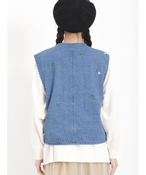 Samansa Mos2(サマンサ モスモス)の「デニム/ツイルベスト(ベスト・レディース・オフホワイト/サックスブルー/カーキ・F)」の19枚目の写真