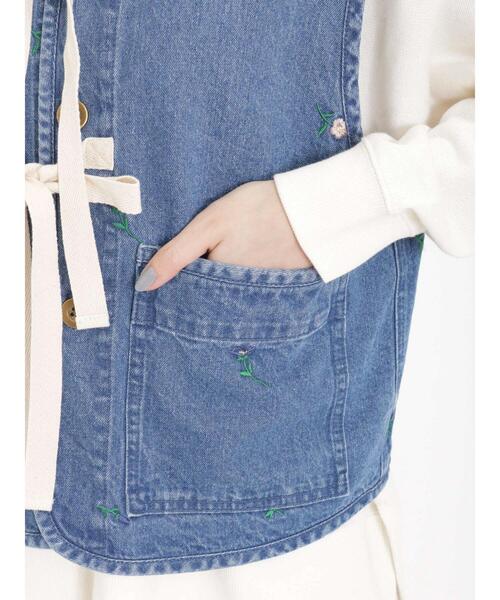 Samansa Mos2(サマンサ モスモス)の「デニム/ツイルベスト(ベスト・レディース・オフホワイト/サックスブルー/カーキ・F)」の22枚目の写真