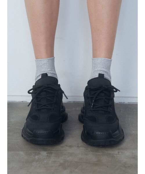 EMODA（エモダ）の「ロゴリブソックス（ソックス/靴下・レディース・シルバー/ブラック/ホワイト・FREE）」の10枚目の写真