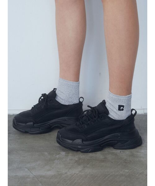 EMODA（エモダ）の「ロゴリブソックス（ソックス/靴下・レディース・シルバー/ブラック/ホワイト・FREE）」の4枚目の写真