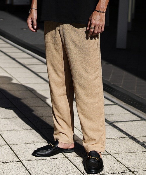 SOMEDIFF（サムディフ）の「楊柳ワイドパンツ メンズ（スラックス・メンズ・グリーン/ブラック/ベージュ・XL/L/M）」の18枚目の写真