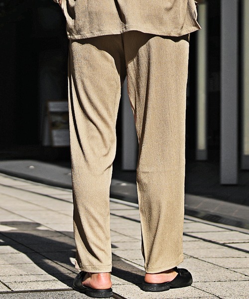 SOMEDIFF（サムディフ）の「楊柳ワイドパンツ メンズ（スラックス・メンズ・グリーン/ブラック/ベージュ・XL/L/M）」の12枚目の写真