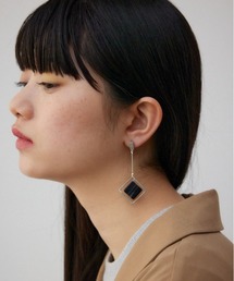 アクリル×メタルアシンメトリーピアス