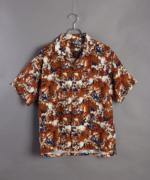 和柄 半袖 アロハシャツ（龍・鶴・龍虎・金魚・鯉・虎・相撲・花札