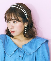 marun | 大きいサイズ　パール調ビーズカチューシャ　marun(カチューシャ)