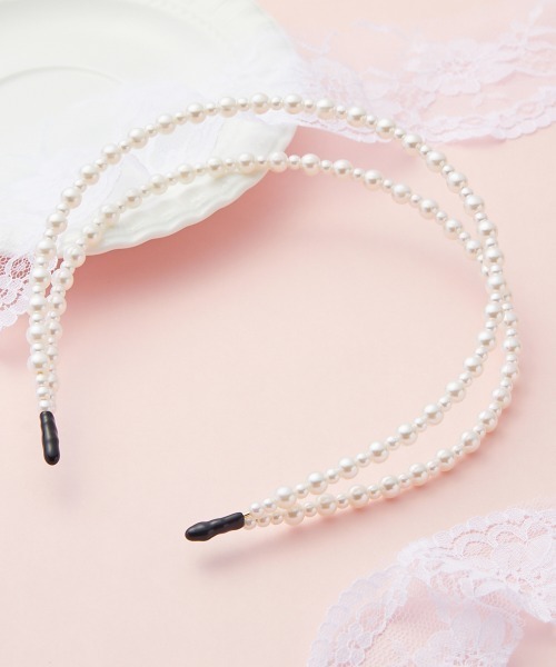 marun（マルン）の「＜大きいサイズ＞　パール調ビーズカチューシャ　marun（カチューシャ・レディース・シルバー系・FREE）」の12枚目の写真