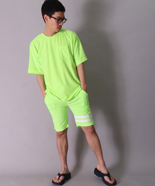 BAYBLO(ベイブロ)の「(BB)【ユニセックス】ライン パイル ショートパンツ(スウェットパンツ・メンズ・ネイビー/チャコールグレー/グレイッシュベージュ/アイボリー/ブラック/イエロー/サーモンピンク・MEDIUM/LARGE)」の9枚目の写真