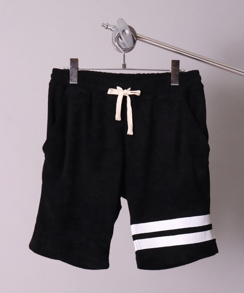 BAYBLO(ベイブロ)の「(BB)【ユニセックス】ライン パイル ショートパンツ(スウェットパンツ・メンズ・ネイビー/チャコールグレー/グレイッシュベージュ/アイボリー/ブラック/イエロー/サーモンピンク・MEDIUM/LARGE)」の17枚目の写真