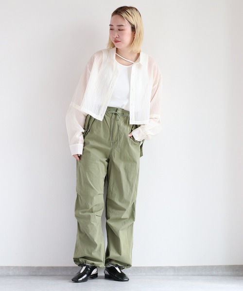 cepo(セポ)の「マルチウェイシアーストライプシャツ(シャツ/ブラウス・レディース・オフホワイト/オレンジ/ミント・M)」の16枚目の写真
