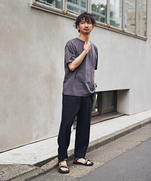 JOURNAL STANDARD relume（ジャーナルスタンダード　レリューム）の「50/-ポンチクルーネックTシャツ（Tシャツ/カットソー・メンズ・ホワイト/ネイビー/ブラックミックス/ベージュ系その他・SMALL/LARGE/MEDIUM）」の5枚目の写真