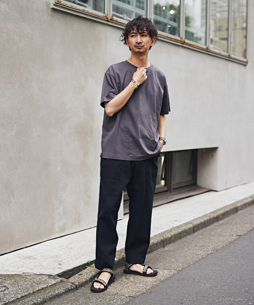 JOURNAL STANDARD relume（ジャーナルスタンダード　レリューム）の「50/-ポンチクルーネックTシャツ（Tシャツ/カットソー・メンズ・ホワイト/ネイビー/ブラックミックス/ベージュ系その他・SMALL/LARGE/MEDIUM）」の6枚目の写真