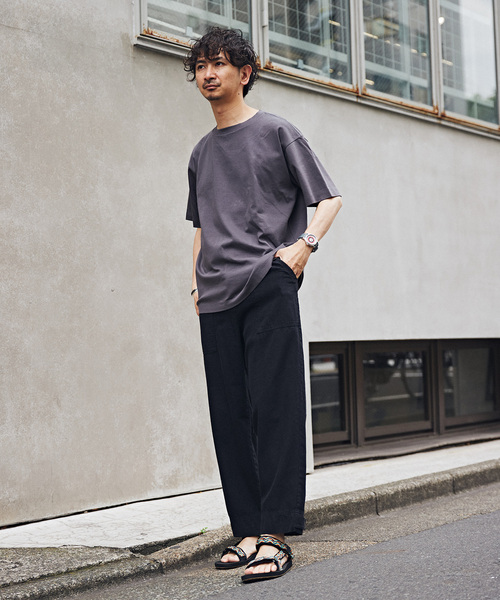 JOURNAL STANDARD relume（ジャーナルスタンダード　レリューム）の「50/-ポンチクルーネックTシャツ（Tシャツ/カットソー・メンズ・ホワイト/ネイビー/ブラックミックス/ベージュ系その他・SMALL/LARGE/MEDIUM）」の7枚目の写真