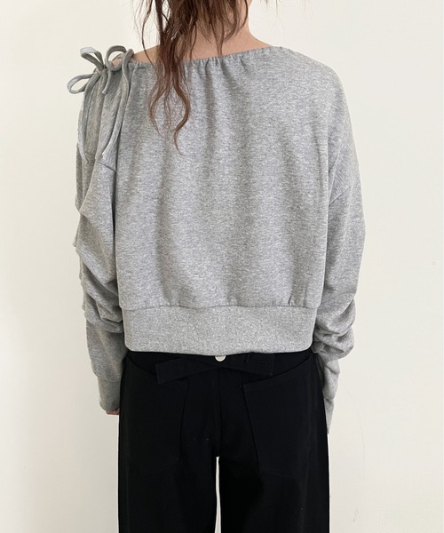 by muni:r（バイ ムニール）の「リボンストリングシャーリングスウェット（スウェット・レディース・グレー/ブラック・FREE）」の16枚目の写真