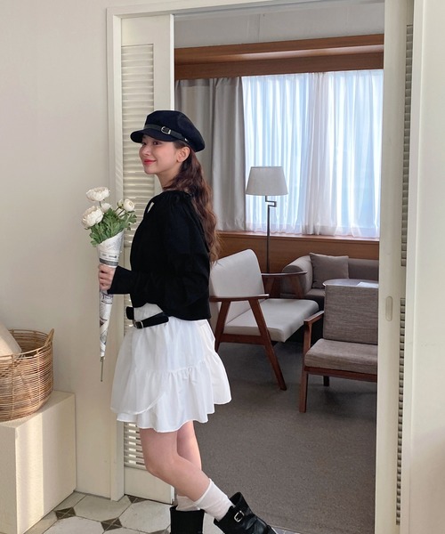 by muni:r（バイ ムニール）の「リボンストリングシャーリングスウェット（スウェット・レディース・グレー/ブラック・FREE）」の21枚目の写真