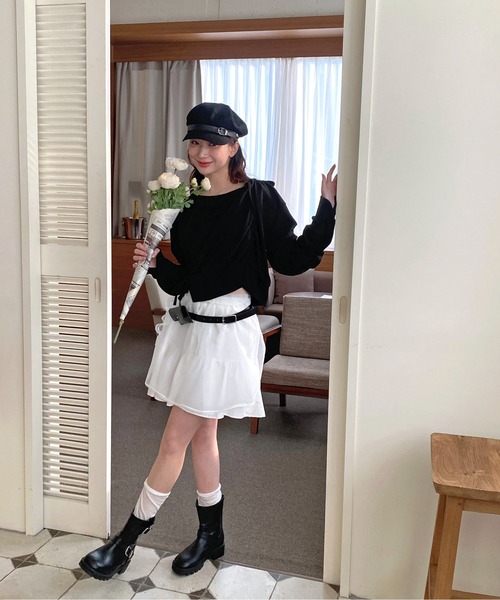 by muni:r（バイ ムニール）の「リボンストリングシャーリングスウェット（スウェット・レディース・グレー/ブラック・FREE）」の22枚目の写真