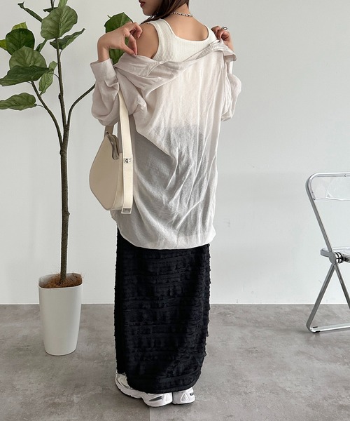 apres jour mignon（アプレジュールミニョン）の「ニットスクエアネックタンク【ZOZOTOWN限定アイテム】（タンクトップ・レディース・ブルー/ブラック系その他/ブラック/アイボリー/パープル/マスタード/レッド/グリーン・フリー/X-LARGE）」の13枚目の写真