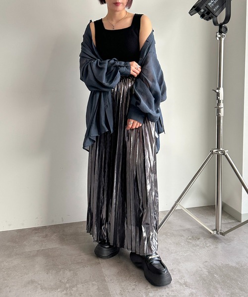 apres jour mignon（アプレジュールミニョン）の「ニットスクエアネックタンク【ZOZOTOWN限定アイテム】（タンクトップ・レディース・ブルー/ブラック系その他/ブラック/アイボリー/パープル/マスタード/レッド/グリーン・フリー/X-LARGE）」の19枚目の写真