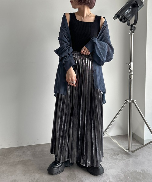 apres jour mignon（アプレジュールミニョン）の「ニットスクエアネックタンク【ZOZOTOWN限定アイテム】（タンクトップ・レディース・ブルー/ブラック系その他/ブラック/アイボリー/パープル/マスタード/レッド/グリーン・フリー/X-LARGE）」の20枚目の写真