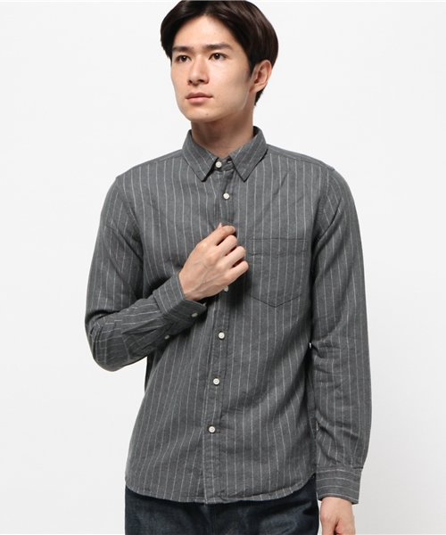 CIAOPANIC(チャオパニック)の「【Ciaopanic】 ソフトビエラギンガムシャツLS(シャツ/ブラウス・メンズ・ホワイト/ネイビー/ライトグレー/ブルー/チャコールグレー/ブラック/ダークグリーン・SMALL/MEDIUM/LARGE)」の3枚目の写真