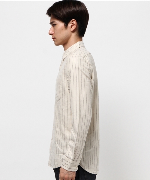 CIAOPANIC(チャオパニック)の「【Ciaopanic】 ソフトビエラギンガムシャツLS(シャツ/ブラウス・メンズ・ホワイト/ネイビー/ライトグレー/ブルー/チャコールグレー/ブラック/ダークグリーン・SMALL/MEDIUM/LARGE)」の9枚目の写真