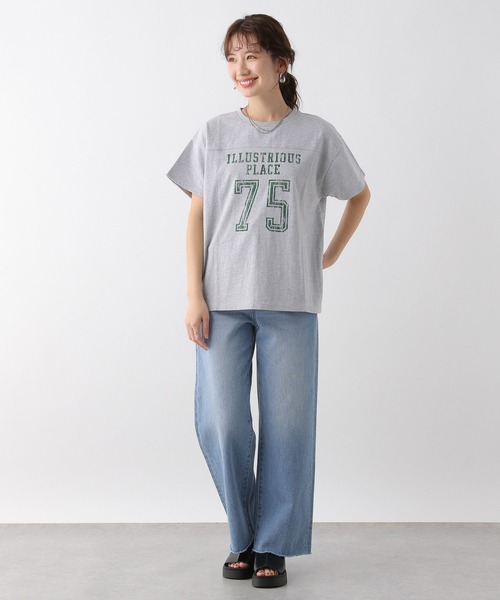 LEPSIM(レプシィム)の「ナンバリングT 115176(Tシャツ/カットソー・レディース・トップグレー/チャコールグレー/オフホワイト・FREE)」の13枚目の写真