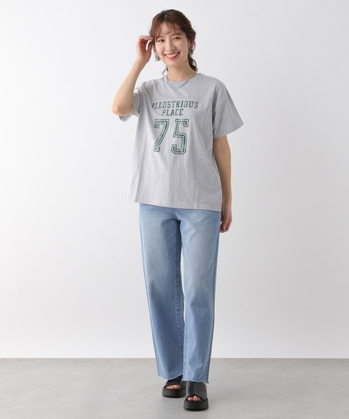 LEPSIM(レプシィム)の「ナンバリングT 115176(Tシャツ/カットソー・レディース・トップグレー/チャコールグレー/オフホワイト・FREE)」の14枚目の写真