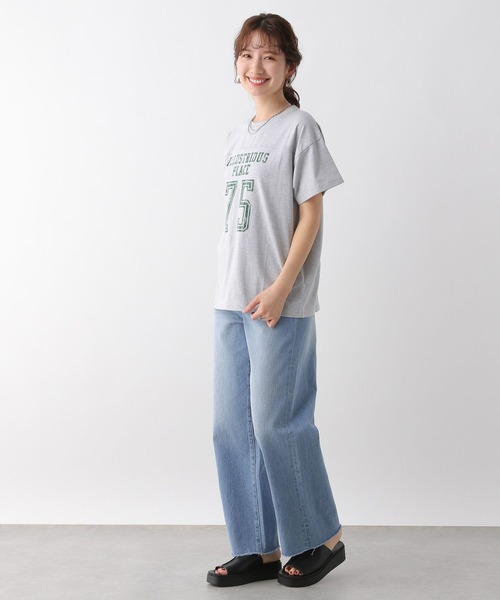 LEPSIM(レプシィム)の「ナンバリングT 115176(Tシャツ/カットソー・レディース・トップグレー/チャコールグレー/オフホワイト・FREE)」の15枚目の写真