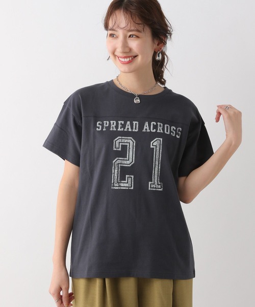 LEPSIM(レプシィム)の「ナンバリングT 115176(Tシャツ/カットソー・レディース・トップグレー/チャコールグレー/オフホワイト・FREE)」の16枚目の写真