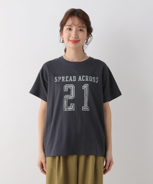 LEPSIM(レプシィム)の「ナンバリングT 115176(Tシャツ/カットソー・レディース・トップグレー/チャコールグレー/オフホワイト・FREE)」の21枚目の写真