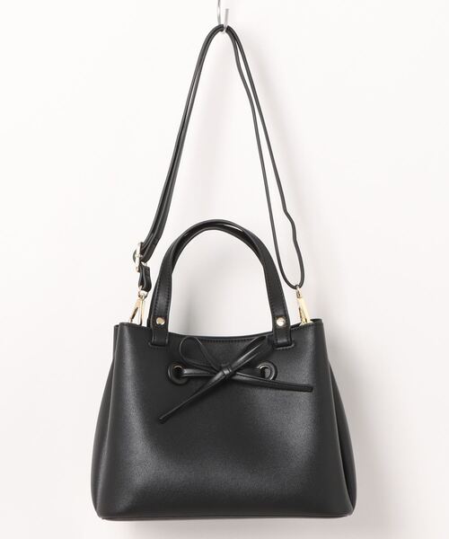 EDIT COLOGNE（エディットコロン）の「【美人百花4月号 掲載商品】リボントートバッグ（ショルダーバッグ・レディース・ベージュ/ホワイト/ブラック・ﾌﾘ-）」の3枚目の写真